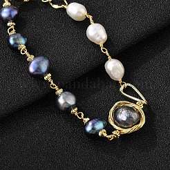 Жемчужные браслеты из бисера BJEW-P350-01G