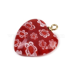 Подвески-сердечки ручной работы в технике миллефиори&nbsp;LS-LAMP-L080-01P-01