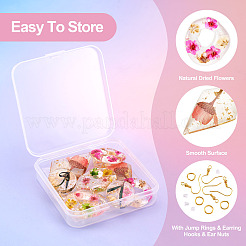 Наборы для самодельных сережек-подвесок из смолы с сухоцветами&nbsp;DIY-TA0010-83