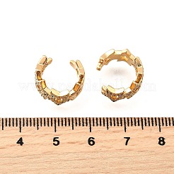 Латунные серьги-манжеты из прозрачного кубического циркония&nbsp;EJEW-F370-02G