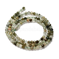 Нити бусин из натурального зеленого рутилированного кварца&nbsp;LS-G-RM2025-A14-3mm-A