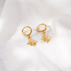 Boucles d'oreilles pendantes créoles en acier inoxydable 304 serties de micro-pavés de zirconiums cubiques pour femmes&nbsp;MS6210-4