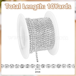 Chaînes de tasse en verre strass&nbsp;LCHA-WH0004-02B