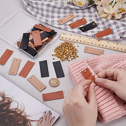60 set di etichette vuote per abbigliamento in pelle pu da 3 colori&nbsp;DIY-FG0007-20