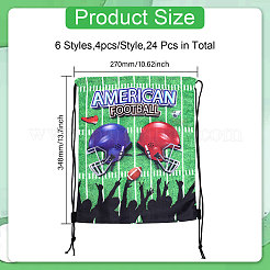 24 шт. 6 сумки-рюкзаки для хранения из полиэстера в стиле регби со шнурком ABAG-BC0001-63