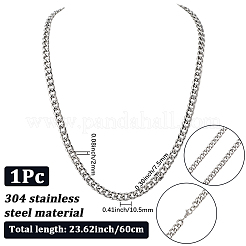 Collier chaîne cubaine en acier inoxydable 304 (1 pièce) pour homme et femme&nbsp;NJEW-SP0001-23C