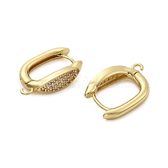 Фурнитура для сережек-колец с конским глазом и микропаве из латуни и кубическими циркониями KK-C134-25G