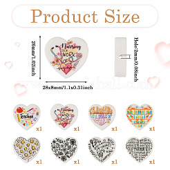 8 шт. 8 стильных силиконовых фокусных бусины в форме сердца SIL-TA0001-70