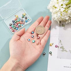 40 шт. 10-х цветные бусины из настоящей латуни с 18-каратным золотым покрытием и эмалью KK-NB0001-45