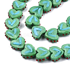 Fili di perle di lampwork irregolari fatti a mano opachi&nbsp;LAMP-T017-20-B05