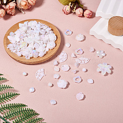 100 г радужные переливающиеся акриловые бусины с покрытием&nbsp;OACR-TA0003-29