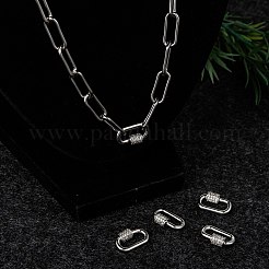 Латунь микропаве кубический цирконий винт карабин подвески с замком&nbsp;X-ZIRC-G160-22P