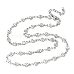 Цепочки из текстурированной цветочной цепочки из нержавеющей стали 304 NJEW-Z084-01P