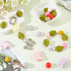 Набор для изготовления подвесок-браслетов из экологически чистого пищевого силикона в виде бабочек и цветов&nbsp;DIY-SC0024-85