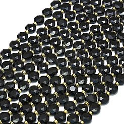 Натуральный черный обсидиан бисер пряди G-C116-A48-02