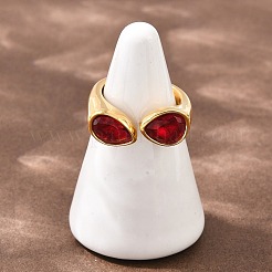 Нержавеющая сталь 304 со стеклянной манжетой и открытыми кольцами&nbsp;RJEW-Z125-03G-02