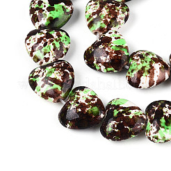 С напылением окрашенные синтетические бирюзовые бусинки&nbsp;G-N352-28A-06