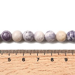 Нити бусин из натуральной фиолетовой яшмы в полоску G-K350-C03-8mm-01