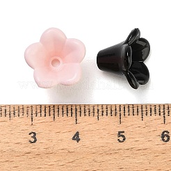 オペークアクリルビーズキャップ  花  ミックスカラー  10x13.5x13.5mm  穴：1.6mm&nbsp;AC-CBADA7D-03