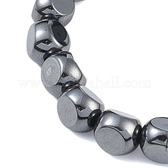Ограненные круглые мужские браслеты-стрейч из синтетического немагнитного гематита BJEW-E102-04