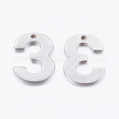 変色しにくい201ステンレススチールペンダント  数  NUM。3  11x8x0.7mm  穴：0.5mm&nbsp;STAS-F128-01P-3