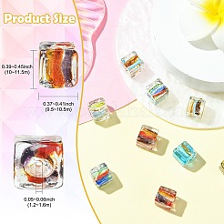 10 Stück 5 Farben Silberfolie Glasperlen&nbsp;FOIL-CJ0001-15