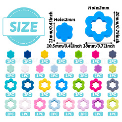 30 шт. 30 стильных силиконовых бусин-цветочков&nbsp;SIL-TA0001-83