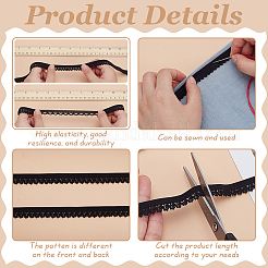 20 м нейлоновых эластичных односторонних кружевных лент пико OCOR-WH0101-48B