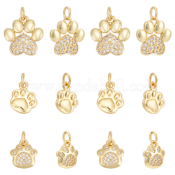 18 шт. 3 стиля латунных подвесок с микропаве из кубического циркония&nbsp;KK-WR0012-51