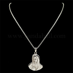 Ожерелья с подвесками из нержавеющей стали Virgin 201 для мужчин и женщин&nbsp;NJEW-K283-17P