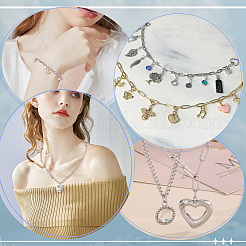 Kit fai da te per realizzare collane/braccialetti con catene a forma di graffetta in acciaio inossidabile 304&nbsp;DIY-SC0029-31