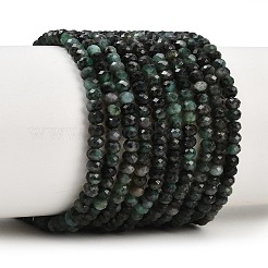 Натуральные изумрудные бисерные пряди&nbsp;G-B175-A20-2x3mm