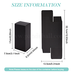 長方形の紙箱  ガラス包装用  ブラック  17x6.2x7.9cm&nbsp;CON-WH0072-56B