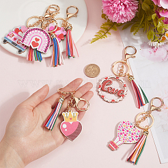 6 шт. 6 стиля деревянный брелок ко Дню святого Валентина&nbsp;KEYC-SP0001-07