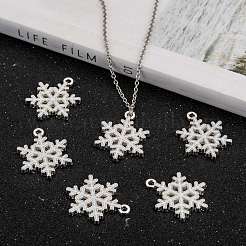 Снежинка сплава эмали подвески&nbsp;ENAM-R041-34