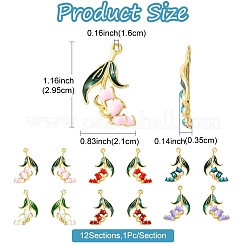 12шт 12 стиля подвески из сплава с эмалью&nbsp;ENAM-FS0001-89