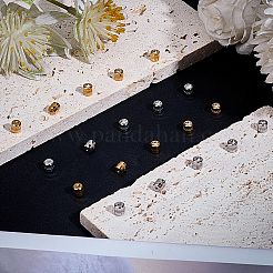 20 шт. 2-цветные гайки для ушей из нержавеющей стали 304 с микропаве из прозрачного кубического циркония&nbsp;EJEW-BBC0001-68