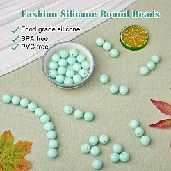 100 шт. силиконовые бусины круглые резиновые бусины 15 мм свободные разделительные бусины для DIY поставки ювелирных изделий брелок изготовление JX463A