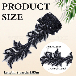 2 Yards Polyester-Blumen-Nähornament&nbsp;DIY-MA0007-16A
