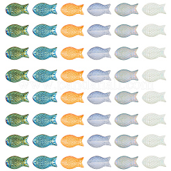 90 шт. 6-цветные стеклянные бусины-рыбки с полным покрытием из матового гальванического стекла&nbsp;EGLA-PA0001-17