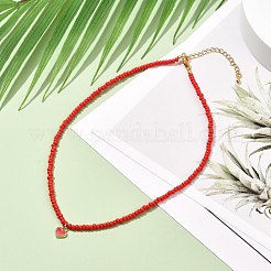 Collana con ciondolo in lega di cuore smaltato per donna ragazza&nbsp;NJEW-JN03691