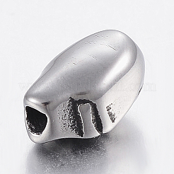 304ステンレススチールビーズ  スカル  アンティークシルバー  12x7.5x6.5mm  穴：2mm&nbsp;X-STAS-F150-084AS