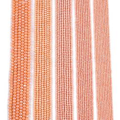 Гальванизировать непрозрачные сплошной цвет стеклянные бусы пряди&nbsp;LS-EGLA-A044-P6mm-L33