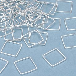 真鍮製フレームコネクター  長持ちメッキ  正方形  925銀メッキ  12x12x1mm  内径：11x11mm&nbsp;KK-Y003-01F-S