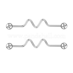 Серьги-гвоздики для хряща из хирургической нержавеющей стали 316l с волнистым стержнем&nbsp;FS-WG6688D-09