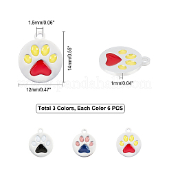 18 шт. 3-х цветные эмалевые подвески из нержавеющей стали 304&nbsp;STAS-UN0027-21