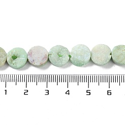 電気メッキ天然石ドゥルージーアゲートビーズ連売り  染め  フラットラウンド  虹メッキ  10x10x4~7mm  穴：1mm  約20個/連  7.99''（20.3センチメートル）&nbsp;G-M433-01J