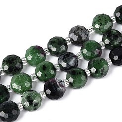 Натуральный рубин в цоизита бусин пряди G-B153-B18