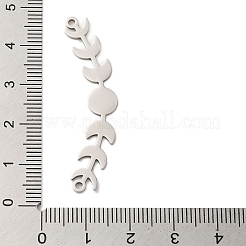 変色しない304ステンレススチールペンダント  レーザー切断  ステンレス鋼色  月相  45x9x1mm  穴：1.5mm&nbsp;STAS-S123-01P-01