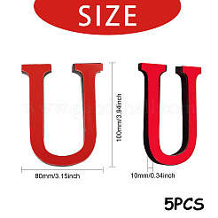 アクリル鏡ウォールステッカーデカール  EVAフォーム付き  アルファベット  文字.u  100x80x1mm  フォーム：100x80x10.5mm&nbsp;DIY-CN0001-13B-U